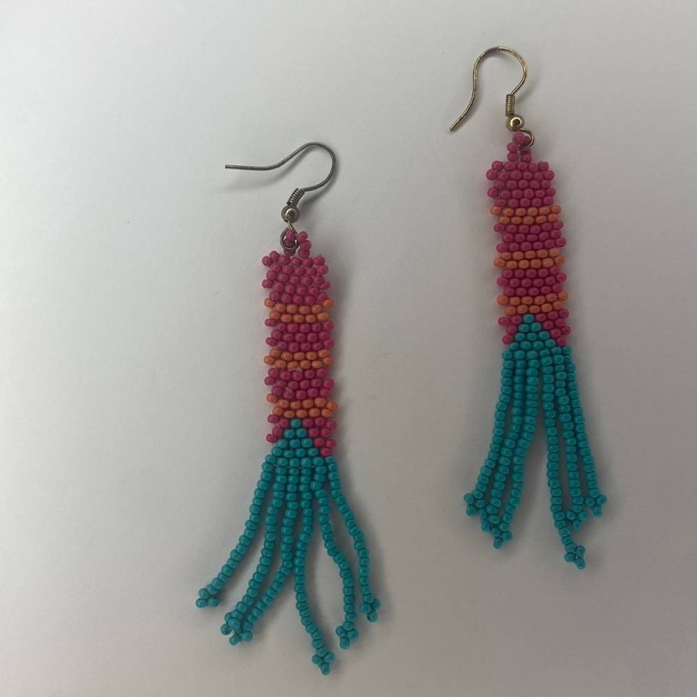 Hand beaded pineapple earrings